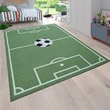 Paco Home Kinder-Teppich, Spiel-Teppich Für Kinderzimmer Mit Fußball-Motiv rutschfest In Grün, Grösse:300x400 cm