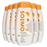 Amazon-Marke: Solimo Duschgel mit Mandelmilch und Orangenextrakt- 6er-Pack (6 Flaschen x 400 ml)