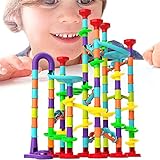 huiba 4 Pcs Marmorgleisblöcke,142-teiliges Kugelbahn-Spielzeug-Set | 3D Marble Track Race Set & STEM Lernspielzeug Marble Maze Game Gift 3D für 4-jähriges Kind Abbto