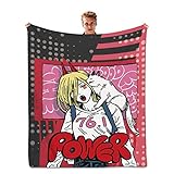 HOUOK Chainsaw Man Anime Kuscheldecke, Warm Flauschige Extra Weich Flanell Sofadecke, Gemütlich Langlebig Decke-C||100 * 135cm