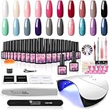 Coscelia Gel Nagellack Set mit 36W UV+LED Nagllampe 20pcs UV Nagellack Nagelstudio Set Nagelset Soak Off Nail Art Nagelset Komplett Gel Nagellack Set Maniküre Set für Nageldesign