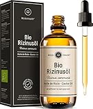 Bio Rizinusöl kaltgepresst 100ml inkl. Pipette - für Haar, Wimpern & Augenbrauen