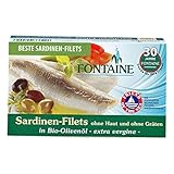 Fontaine - Sardinen ohne Haut und Gräten in Bio-Olivenöl - 120 g - 10er Pack