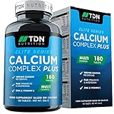 Calcium und Vitamin D Tabletten - 180 Tabletten - Hochwertiger 1000mg Calcium-Komplex mit Vitamin D3, Magnesium, Zink und Vitamin C - Unterstützt Knochen, Knorpel und Muskeln