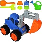 Spielzeug Sandlaster mit Modellwahl Sandkipper Kinder Sandspielzeug Set Strandspielzeug Truck Kinderspielzeug Bagger Schieber Kipplaster (Bagger)