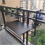 Balkon-Hängetisch, Wandmontierter Klapptisch für den Außenbereich, Metall-Schwebetische für kleine Räume, Terrasse, Gartenbar, Schwarz