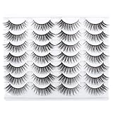 Oreola 14 Pairs of Cat Eye Lashes Natural Wispies Künstliche Wimpern Natürliches Light, Crossed Lashes 3D Falsche Wimpern Set