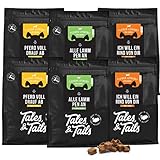 Tales & Tails Fleischmix - Leckerli für Hunde - Hunde trainieren mit 2X Pferd 90g, 2X Lamm 90g und 2X Rind 90g - 100% Fleisch