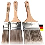 PICTORIS Lackierpinsel 3er Set | Made in Germany | Kein Borstenverlust | Perfekt zum Streichen mit Wandfarbe & Lack | 3 handgefertigte Malerpinsel / Lackpinsel für Profis