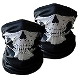 Xpassion Multifunktionstuch 3 Stück Premium Sturmmaske Totenkopf - Sturmhaube als Wärm- und Schutztuch - Halstuch, Face Shield, Gesichtsmaske, Skull Maske für Motorrad Fahrrad Ski Paintball Gamer Karneval Kostüm