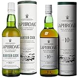 Laphroaig Quarter Cask Islay Single Malt Scotch Whisky, mit Geschenkverpackung, in Quarter Casks gereift, 48% Vol, 1 x 0,7l & 10 Jahre Islay Single Malt Scotch Whisky, 40% Vol, 1 x 0,7l