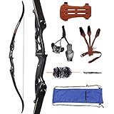 Huntingdoor 56' Takedown Recurvebogen Bogenschießen Bogen Set Erwachsene Sportbogen mit Zubehör 30-50 lbs Jagd Recurve langbogen für Anfänger Pfeil Zielübung (40Lbs)