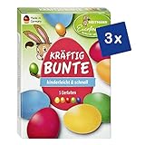 Heitmann Eierfarben Kräftig Bunte - 3er Pack - 3 x 5 flüssige Kaltfarben - Ostern - Ostereier bemalen, Ostereierfarbe - Grün, Blau, Gelb, Orange, Rot