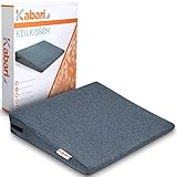 Kabari ®️ Keilkissen - bequemes ergonomisches Keilkissen - formstabiler Sitzkeil geeignet für Stuhl und Auto - 100% Baumwollbezug - waschbar und atmungsaktiv - grau