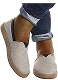 Leif Nelson Herren Espadrilles Schuhe für Freizeit Urlaub Freizeitschuhe für Sommer Flache Männer Sommerschuhe Sneaker Weiße Schuhe für Jungen Slipper LN200; 41, Beige