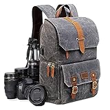 UBaymax Kamerarucksack für Canon/Sony, Groß Vintage Fotorucksack,DSLR Kameratasche,Fotografieren Rucksack für 15,6 Zoll Laptop,Wandern Rucksack für Kamera Zubehör und Outdoor Sport