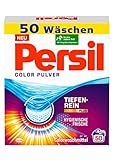 Persil Color Pulver (50 Waschladungen), Colorwaschmittel mit Tiefenrein-Plus Technologie bekämpft hartnäckigste Flecken, Waschpulver für leuchtende Farben