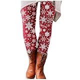 MNRIUOCII Leggings Allgleiches Damen Casual Christmas Slim Bedruckte Elastische Lange Stiefelhose Hose Phase Backpack