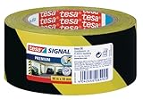 tesa Signal Markierungsklebeband PREMIUM - selbstklebendes Warnband zur permanenten Markierung und Kennzeichnung von Gefahrenzonen - aus robustem PVC - 66 m x 50 mm - Schwarz / Gelb