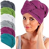 Erwin Müller Turban, Haarturban mit Knopf - auch als Kinderturban geeignet Fuchsia Größe 28x70 cm - 100% Baumwolle, saugstark, Stabiler Halt - (weitere Farben)