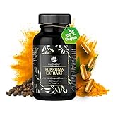 Kurkuma Kapseln - 90 Curcuma Extrakt Kapseln extra hochdosiert & Vegan - Bio Kurkuma Pulver, Piperin und schwarzer Pfeffer I Curcumin Gehalt enspricht 10.000mg Kurkuma - 95% Extrakt