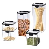 Vorratsdosen Set, 5er Set Luftdichte Aufbewahrungsbox Küche, Vorratsdose KüChen Organizer, Vorratsbehälter Vorratsdose Containers für Spaghetti, Mehl, Müsli, Cornflakes