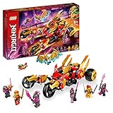 LEGO 71773 NINJAGO Kais Golddrachen-Raider Set, Auto mit Kai und Goldener Drache Zane als Minifiguren, Spielzeug für Kinder ab 8 Jahren