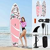 MZNTBW Board Stand Up Paddling, Board Paddling Board Inflatable with Premium Complete Accessories for Children and Adults In Oceans, Rivers and Lakes, 320 X 81 X 15 cm, Up to 160 Kg320*81 * 15cm-pink