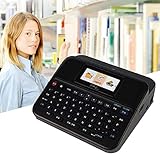 KAPLAR Etikettendrucker, 4-Zoll-Bluetooth-Thermoetikettendrucker mit Tastatur, Farbbildschirm, bis zu 24 mm Etiketten, Netzteil, USB-Kabel, 24 mm, Schwarz auf Weiß Auflösung 180 x 360 DPI