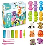 VIDSTW 15 Stück Knete Zubehör Set Kinder ab 3 4 5 Jahre Plastilin Werkzeuge Knete Set DIY knetwerkzeug Kinderknete Knetwerkzeug Knete Zubehör Set Geschenk für Jungen und Mädchen (Dschungelwelt)