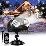 WEARXI LED Projektor Weihnachten Aussen, SchneeflockenLampe Beleuchtung Außenbeleuchtung Weihnachten, IP65 Wasserdicht Mit Timing Funktion, Deko Weihnachten für Garten, Räume, Outdoor Projektor