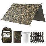 Bearhard Wasserdicht Camping Tarp Zeltplanen 3 x 3 m, Ultraleicht Multifunktionales UV Schutz Sonnensegel Zelt, ideal für Camping, Wandern, Picknick, Outdoor Aktivitäten