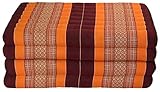 Fine Asianliving Thaimatte Faltbar Kapokfüllung 80x200cm XXXL Burgunderrot Orange Thai Kissen Meditation Matte Matratze Kapok 301-O05