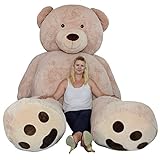 TE-Trend XXL Giant Teddy Riesen Teddy Teddybären Traum 320cm Plüsch Bär Kuscheltier Deko Plüschtier Braun