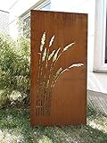 Zen Man Edelrost SichtschutzWand Rost Garten Sichtschutzwand Gartenzubehör aus Metall Handarbeit 1mm 180 * 75cm 031912-4