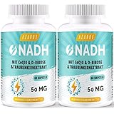 NADH 50mg, Hochdosiert Zusammengesetzte Formel mit Coenzyme Q10 für Zelluläre Energie, Antioxidantien-Unterstützung und ATP-Produktion, 120 Kapseln (2er Pack)