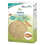 FLEUR ALPINE Bio Reisbrei Babynahrung – Frühstücksbrei | Nahrhaft und glutenfrei | einfache Zubereitung | Getreidebrei 4+ Monate ohne Zuckerzusatz | 7 Portionen