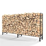 unho Kaminholzregal Aussen, Holzlager Metall Brennholzregal Außen, Feuerholzregal Outdoor Kaminholzunterstand, 232.7x34.8x117.8cm