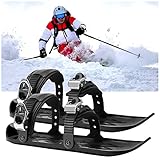 WUJIBAGUA Mini Short Ski Skates für Schnee, Snowboards für Winterschuhe, Kurze Ski Schneeschuhe Skibretter Verstellbarer Skischuh für Männer und Frauen