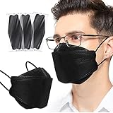 HO-COMFORT 25 Stück FFP2 Maske Schwarz Fischform CE Zertifiziert, Fischmaske Erwachsener FFP2 Schwarz Groß, Nasen Mundschutzmaske Staubschutzmaske FFP2 Atemschutzmaske, Einzeln verpackt