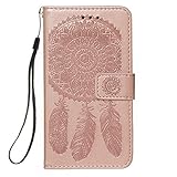 Nadoli Prägung Brieftasche Hülle für Samsung Galaxy A80/90,PU Leder Traumfänger Mandala Blume Stoßfest Kartenfächer Magnetverschluss Standfunktion Folio Flip Cover Case