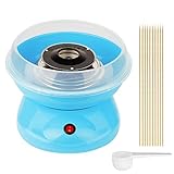 Zuckerwattemaschine für zuhause kinder Automat Zuckerwatte Zuckerwattegerät Maker 500W inkl. Zuckerlöffel und 10 Stäbchen (Blau)