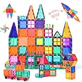 Magnetische Bausteine 100Pcs für Kinder ab 3+ Jahre Starke Magnet Montessori Spielzeug Kinder Das ideale STEM-Lernspielzeug-Geschenk zur Förderung der Kreativität für Jungen Mädchen (100 pcs)