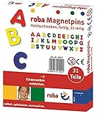 roba Magnet Buchstaben, ABC Set 31tlg, Magnetpins aus Holz, Schul-Spielzeug für Kinder