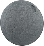 VBVARV 55/65/75cm Yoga Ball Abdeckung,Gymnastikball Bezug für Sitzball Fitnessball,Faltbar Sitzbälle Stoff Bezug - für Fitnessball Pilates Yogaball/Büroball Balance Ball,Grau,55cm