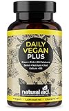 Daily Vegan PLUS - Eisen+Zink+B9 Folsäure+Selen+Natrium+Jod+Kalium+B6, 120 Kapseln (4 Monats-Vorrat)