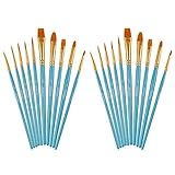 Artecho 20 Stück Pinsel Set, Nylon Pinselset für Acrylfarben, Aquarell, Ölfarben, Einfach zu bedienen für Anfänger und Künstler.