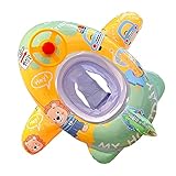 Baby Schwimmring, Baby Schwimmen Trainer Sitz, aufblasbarer Automobil Schwimmring, mit Lenkrad-Griff, Schwimmen-Spielzeug der Kinder, 1 - 5 Jahre alt (Flugzeug Gelb)