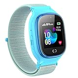 PTHTECHUS GPS-Positionierung Smartwatch für Kinder, 1,37'' LED Touch Digitalkamera Kinderuhr Support Spiel Anruf Wecker SOS Sprach Chat Smart Watch, Kindergeschenk 5-12 Jahre, Blau