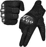 MOREOK Motorradhandschuhe, Touchscreen Motorrad Handschuhe Mit 100% Carbon Harter Knöchelschutz Sport Handschuhe für Herren und Damen-M